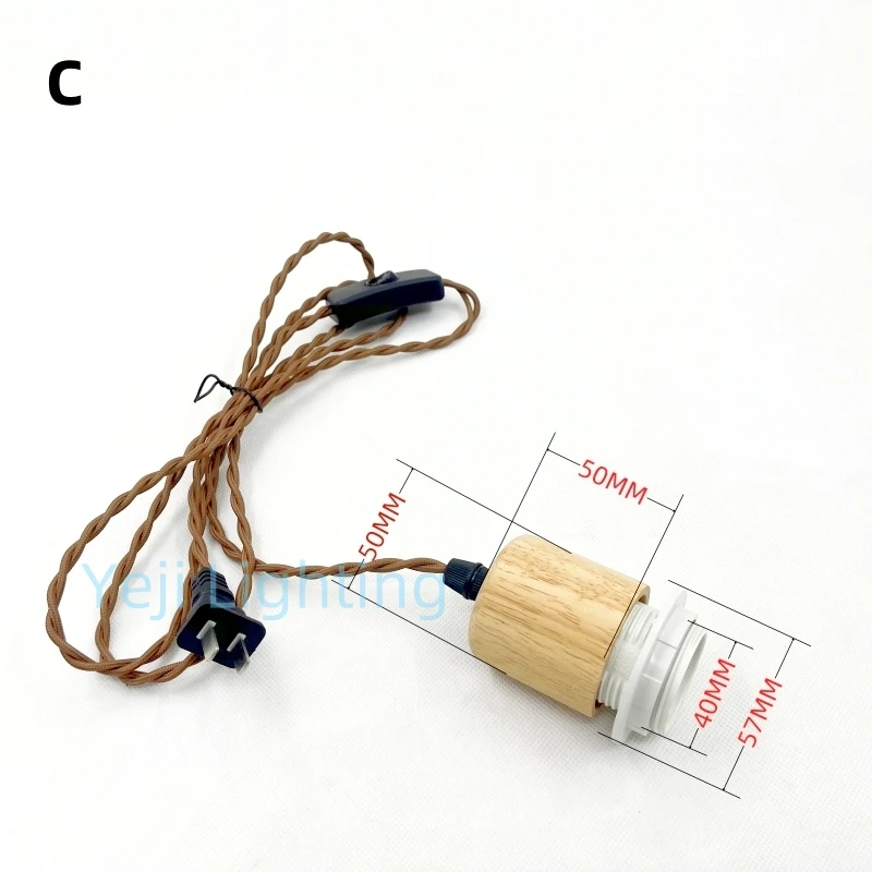 Ретро ностальгическая люстра из орехового дерева цвет E27 держатель лампы витая