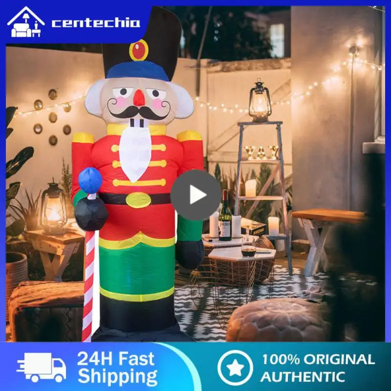 

New Creative 2.4m Nutcracker Christmas Inflatable LED Light Outdoor Holiday Decoration Christmas Inflatable Home Decor Doll Toys