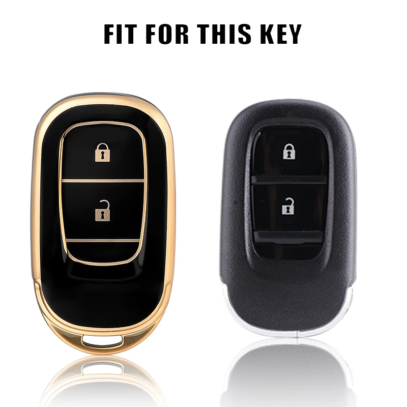 

Мягкий чехол для автомобильного ключа из ТПУ с 2 кнопками для Honda Civic CRV HRV Accord Pilot Fit Freed Vezel Odyssey 2018-2022 Аксессуары