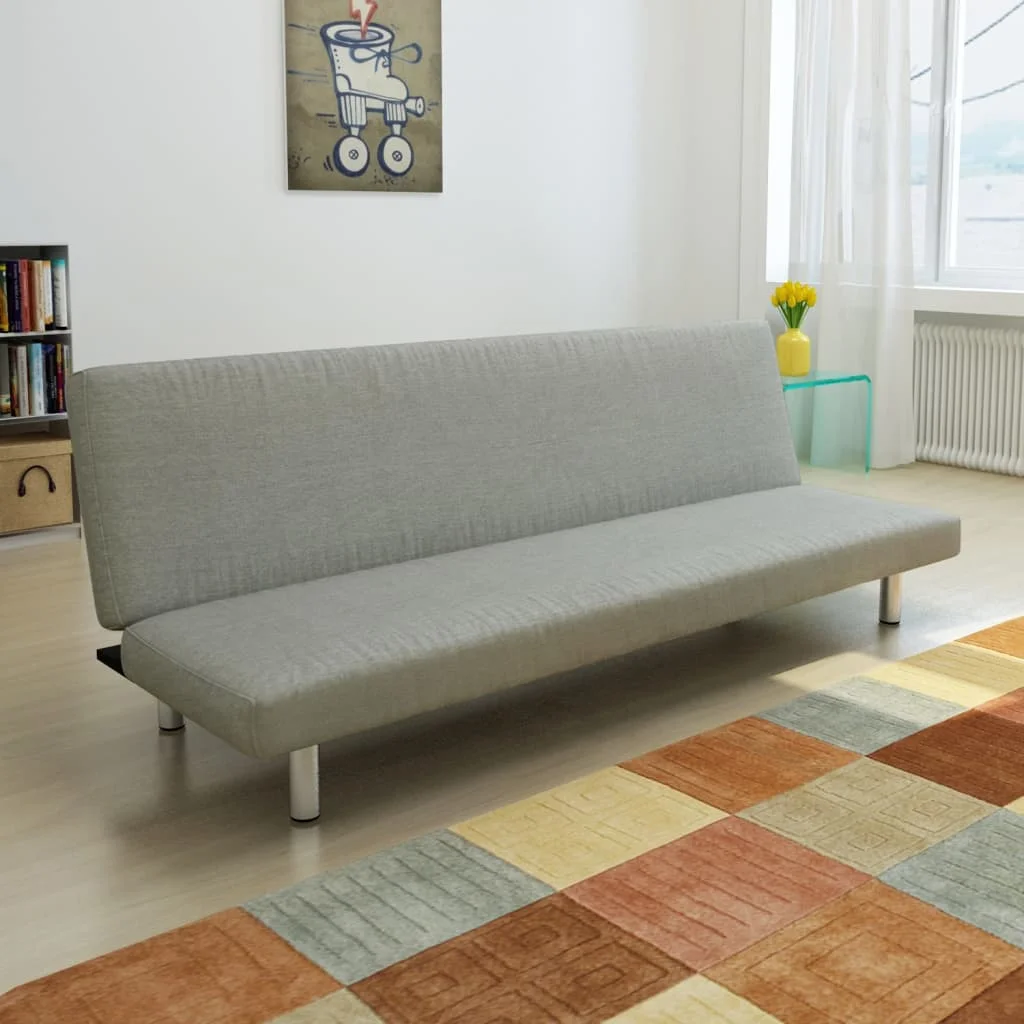 

Sofa bed gray Polyester 168x76x66 cm