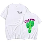 Футболка МужскаяЖенская хлопковая, модная оверсайз рубашка с тревисом Скоттом, КАКТУСОМ, надписью, стиль хип-хоп, рэп