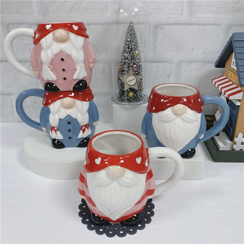 

Santa ceramic mug bearded grandpa goblin cartoon mug 550ml