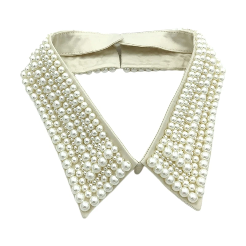 

Detachable Collars with Full Covered Pearls Decoration in Royal Retro Style Pearl Covering in Classic Retro Style