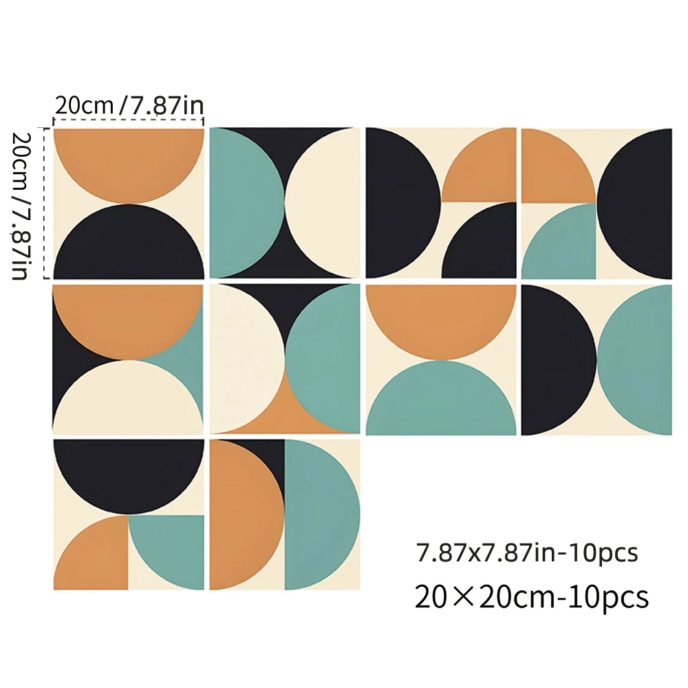 

ПВХ наклейки на плитку геометрические арки 10 шт