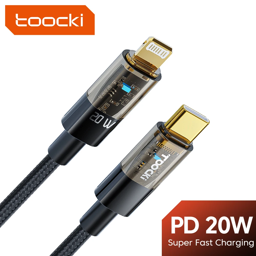 

Toocki 20W PD USB Type C Cable for iPhone 13 12 Pro Xs Max Fast Charging Charger for MacBook iPad Pro Type-C USBC Data Wire Cord