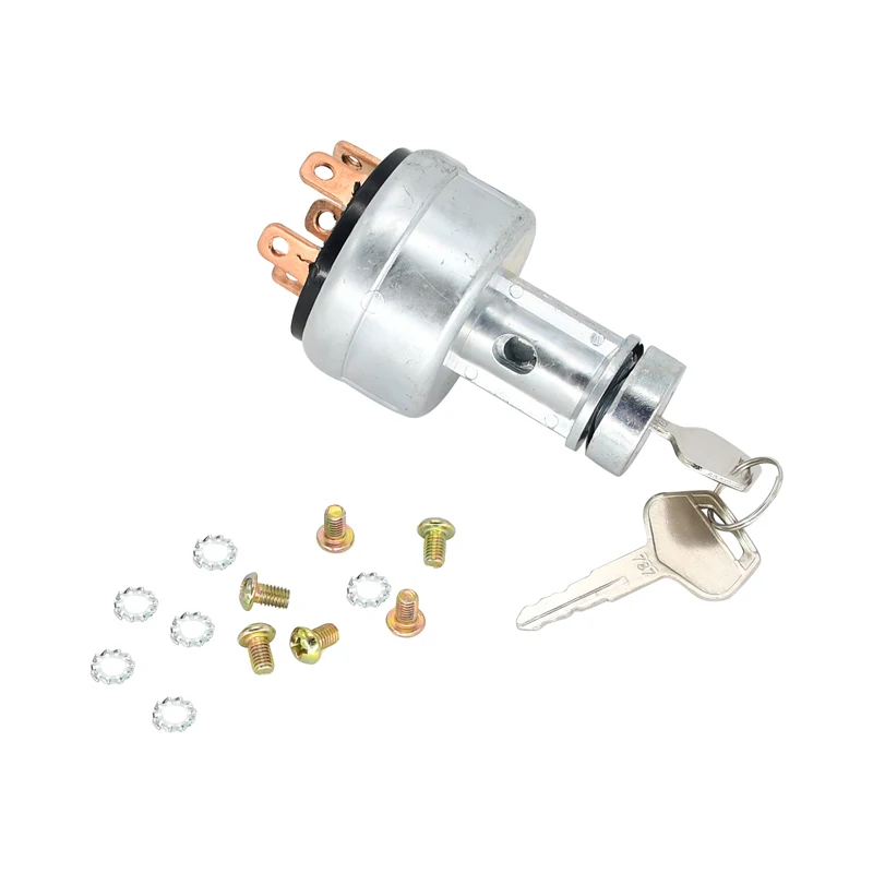 

Starter Switch with 2 Keys 6 Terminals 08086-10000 0808610000 Compatible with Iseki Compatible with Komatsu Excavator PC60-7