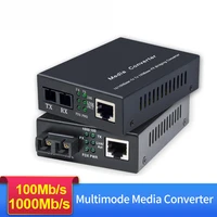 gigabit ethernet fiber media converter with a built in 1gb multimode sc transceiver 101001000m rj45 to 1000base lx up to 2km