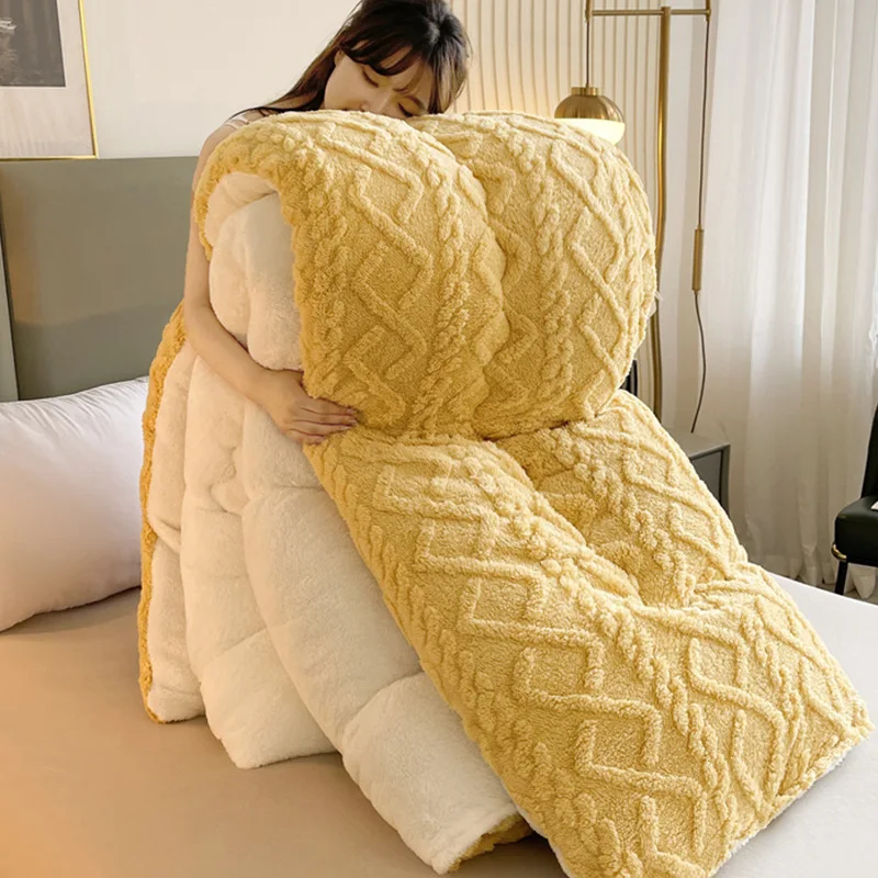 

Зимнее шерстяное одеяло, Двухслойное утолщенное одеяло, теплые клетчатые одеяла, флисовое супертеплое мягкое покрывало для дивана и кровати, одеяло