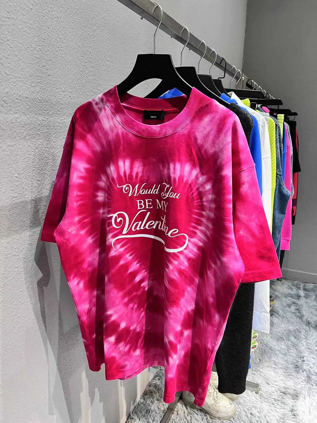 

ss Luxury Valentine Printed Tie-dye T shirts tees Hiphop Oversized Men Casual Cotton T shirt