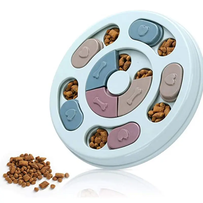 

Dog Puzzle Pet Bowl IQ Interactive Slow Eating Feeding Food Bowls Portable Puppy Feeder Choke Container For Small Medium Dog