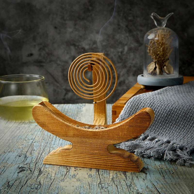 Креативный Держатель Катушки От Комаров Натуральная Деревянная Курильница