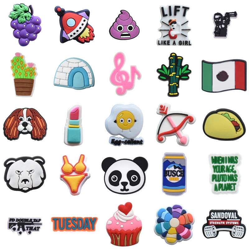 

Women Charm Shoe Charms Packs Wholesale Bulk Decorations for Croc Set Jeans Gifts Girl Men Shoes Accessories Para Pins Boy Kids