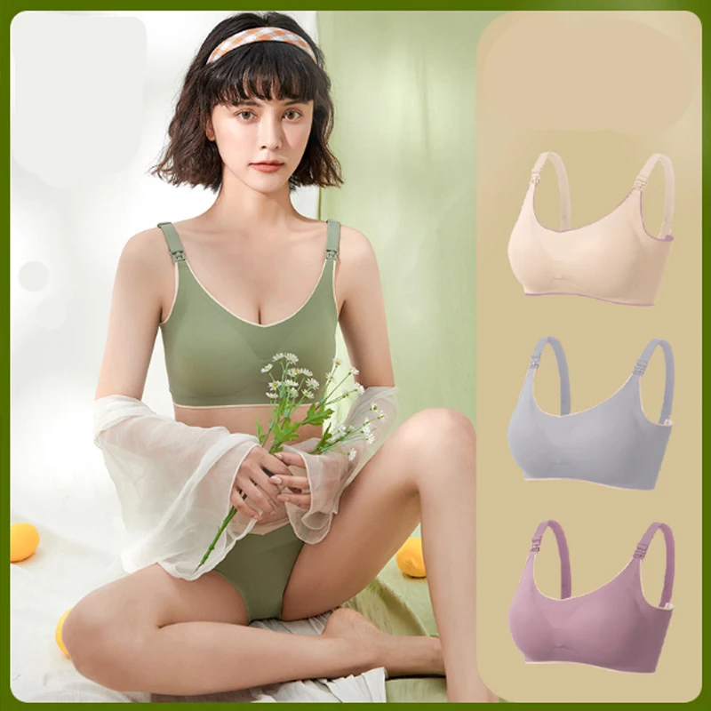 

Traceless Pregnant Women Postpartum Bra Large Size Breast-feeding Bra Traceless No-underwire Bra Pregnancy Bra