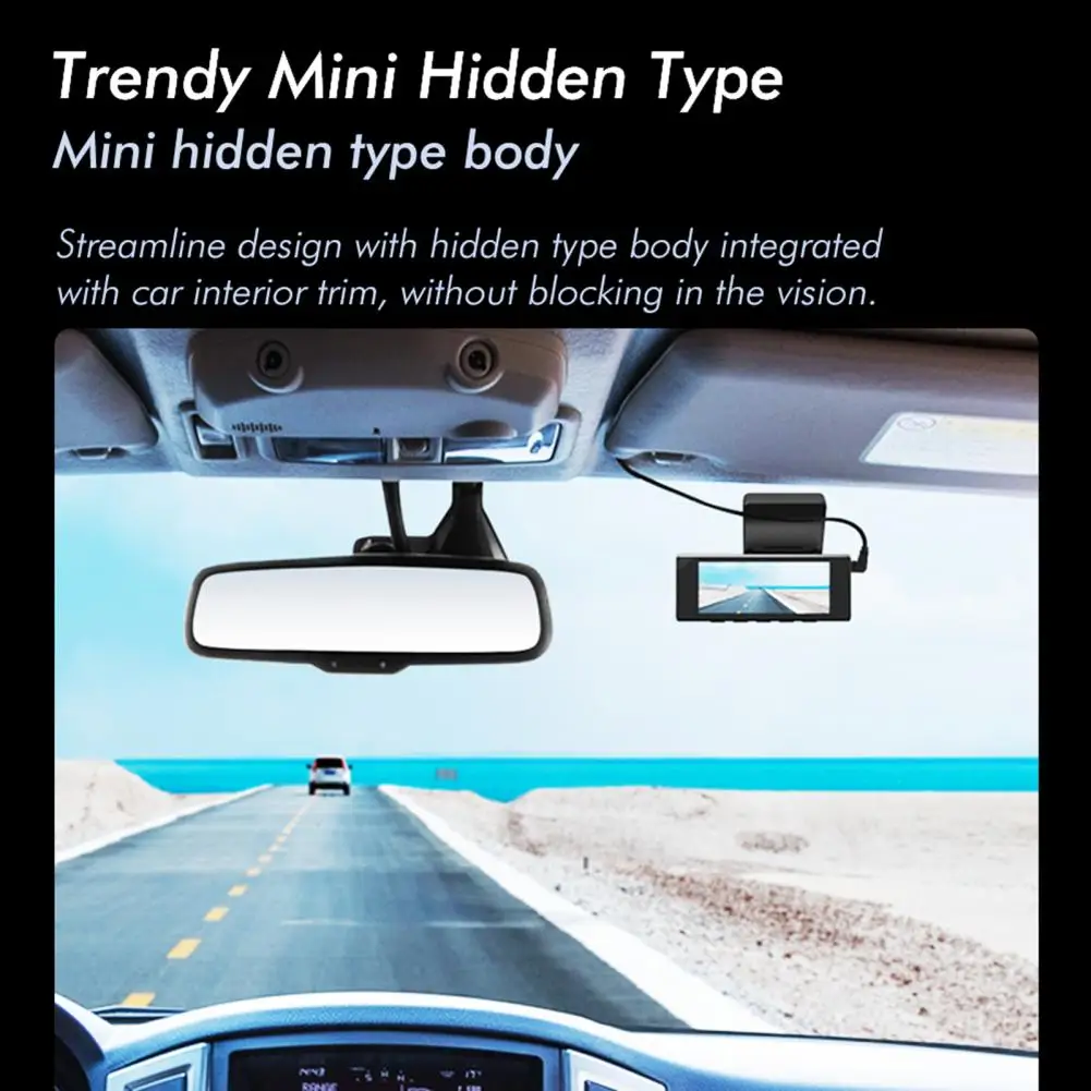 Автомобильный видеорегистратор с Wi-Fi умный камерой заднего вида 3 16 дюйма 1080P HD WDR