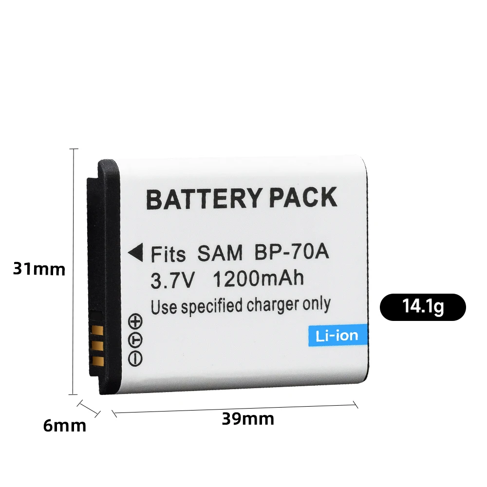 Фото 1-10 шт. BP-70A BP 70A BP70A аккумуляторная литий-ионная батарея для Samsung PL80 PL90 PL100 ES70 SL50 SL600 ST30 ST60 ST65 TL105 камера №2