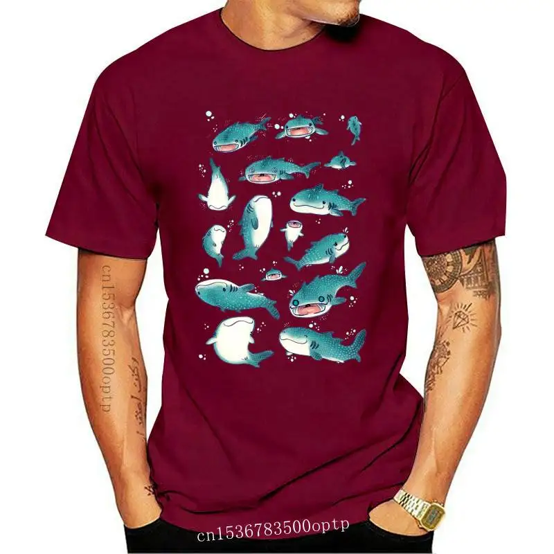 

FASHION New Summer Women t-shirt Blue Whale Sharks Watercolor Art T-Shirt Animal Print Casual Tops Tee Cute Girl Short Sleeve Ha