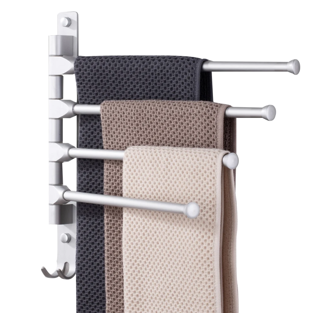 

Поворотный держатель для полотенец в ванную комнату с крючками