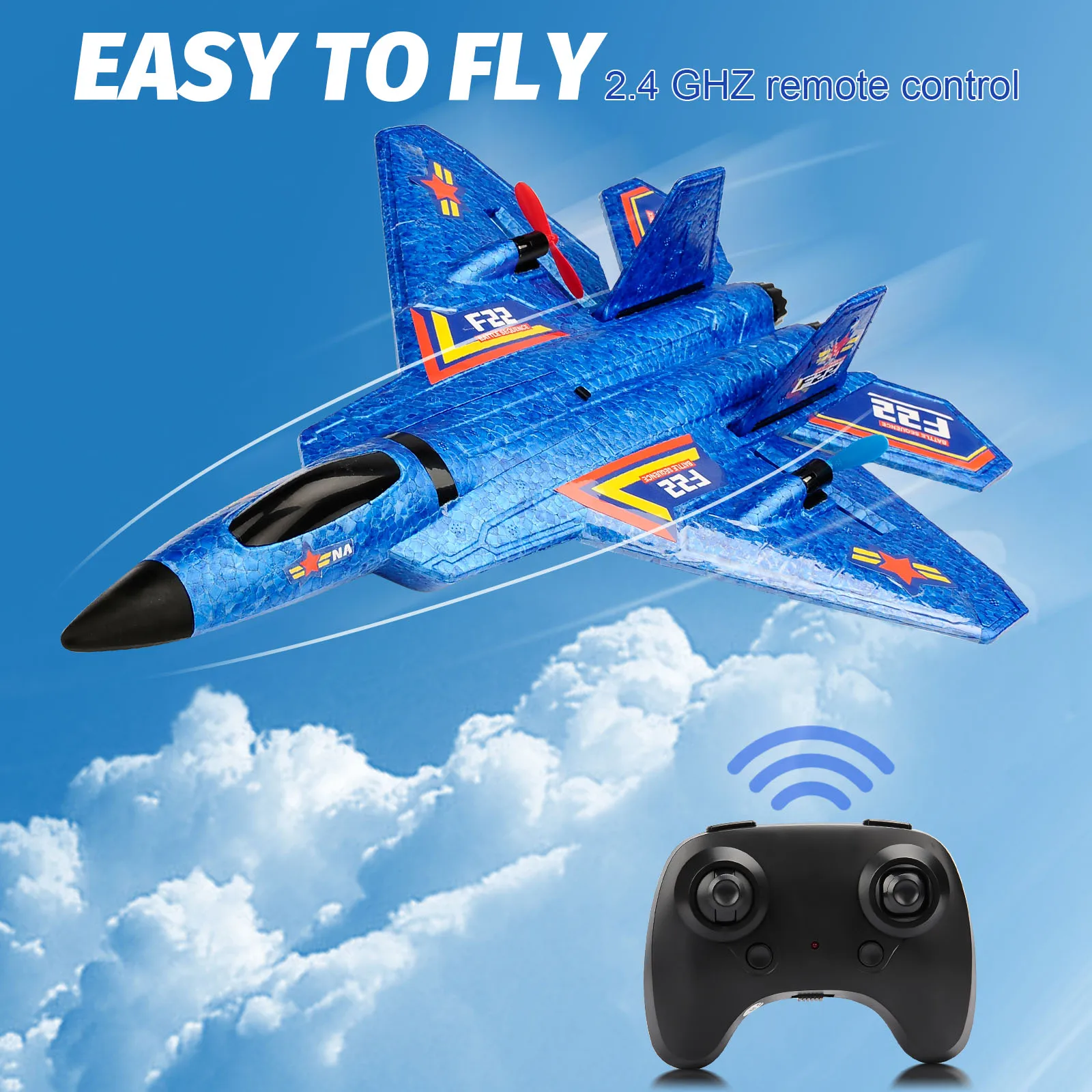 

F22 Raptor Fighter RC Airplane 2.4G Remote Control Aircraft EPP Foam RC Plane Toys For Children Birthday Gifts