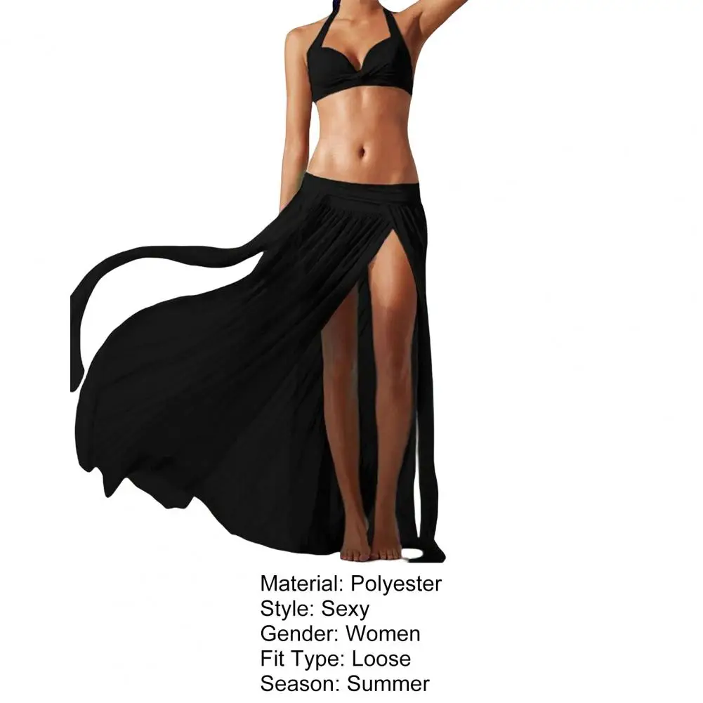 Накидка для бикини однотонная эластичная сетчатая пряжа полупрозрачная накидка