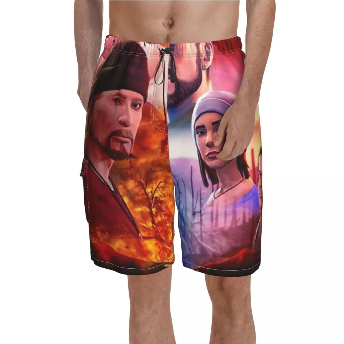 

Life Is Strange Music Board Shorts Before the Storm Cinematic Movie Poster Males Cute Beach Shorts Trenky Print Swimming Trunks
