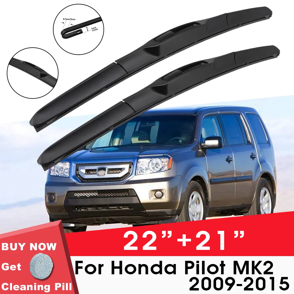 

Car Wiper Blade Front Window Windshield Rubber Refill Wiper For Honda Pilot MK2 2009-2015 22"+21" Car Accessories
