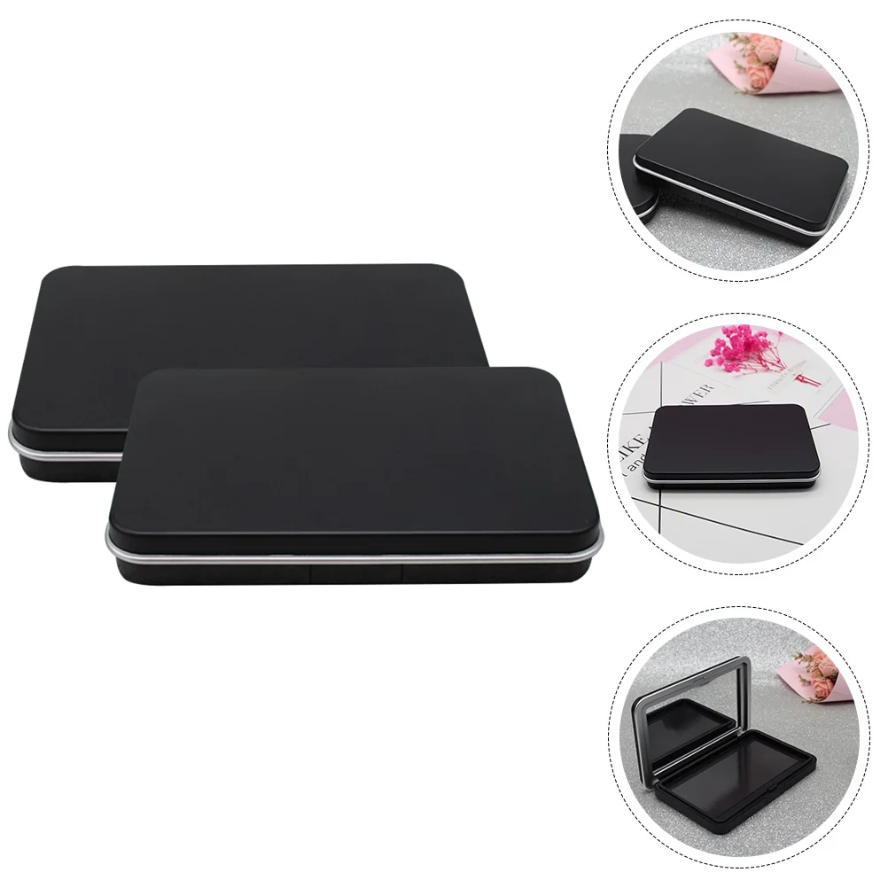 

2 Pcs Square Eyeshadow Cases Empty Pan Travel Makeup Container Portable Toiletry Containers Powder Box