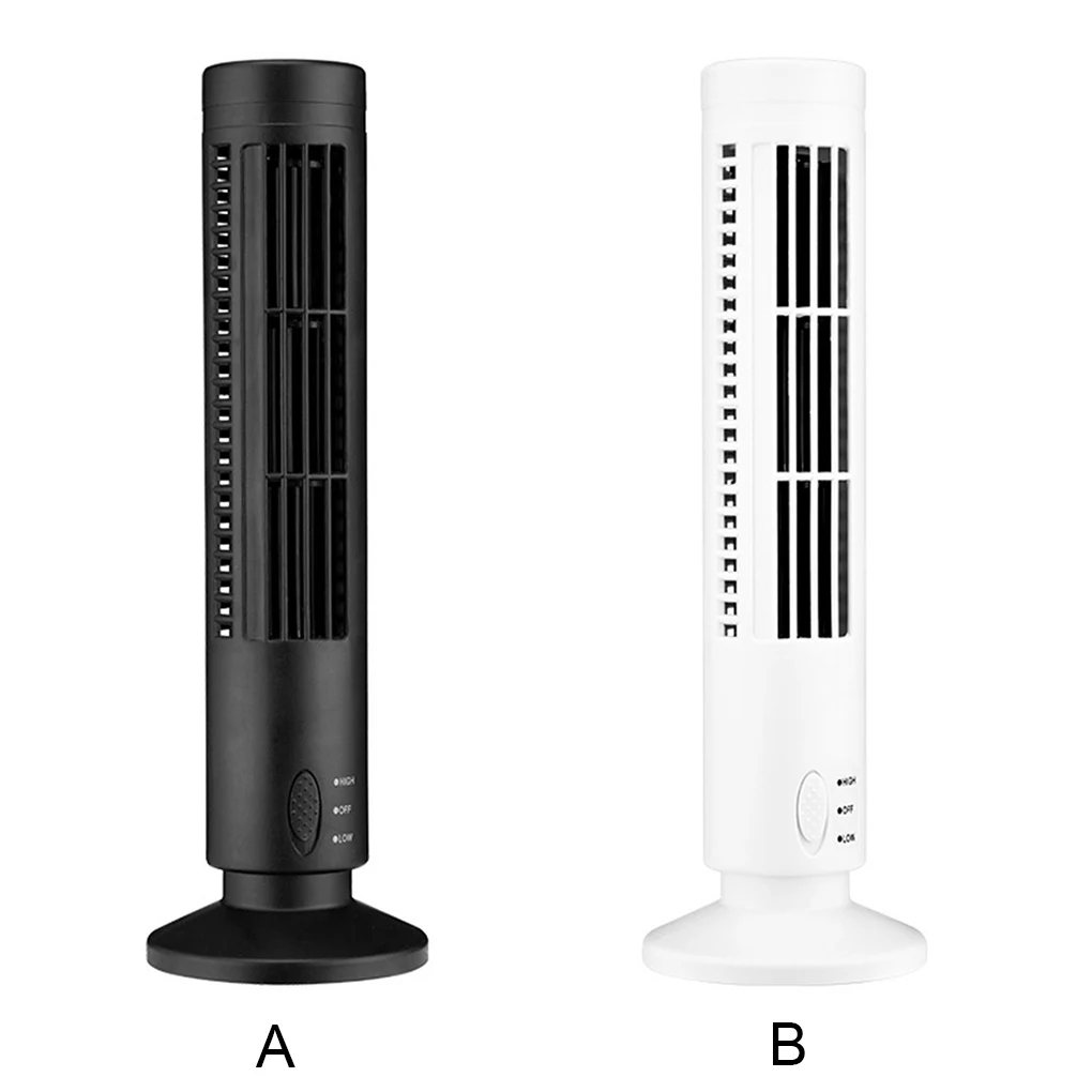 

USB Standing Tower Fans Bladeless Floor Air Cooler Vertical Cooling Wide-Angle Energy-Saving Fan Household Black