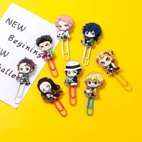 anime demon slayer kimetsu no yaiba cute metal paper clips kamado tanjirou nezuko paper clips student stationery supplies