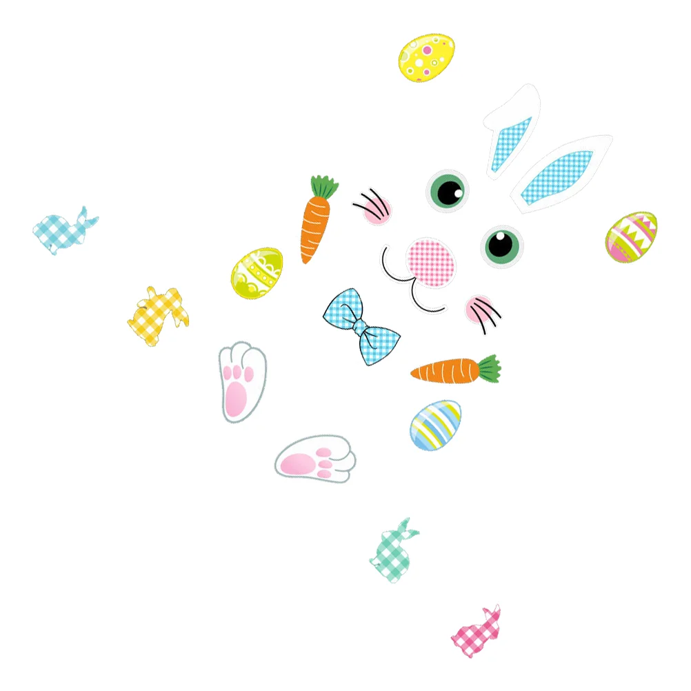

1 Set Cartoon Easter Pattern Wall Sticker Lovely Easter Elements Window Decal