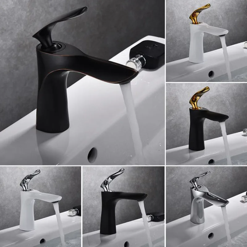 

Wash basin cold hot water faucet toilet basin faucet black basin faucet table basin single-hole faucet