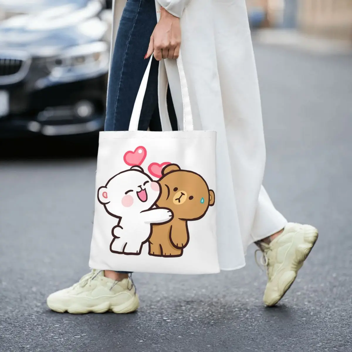 Milk And Mocha Totes Canvas Handbag Women Canvas Shopping Bag