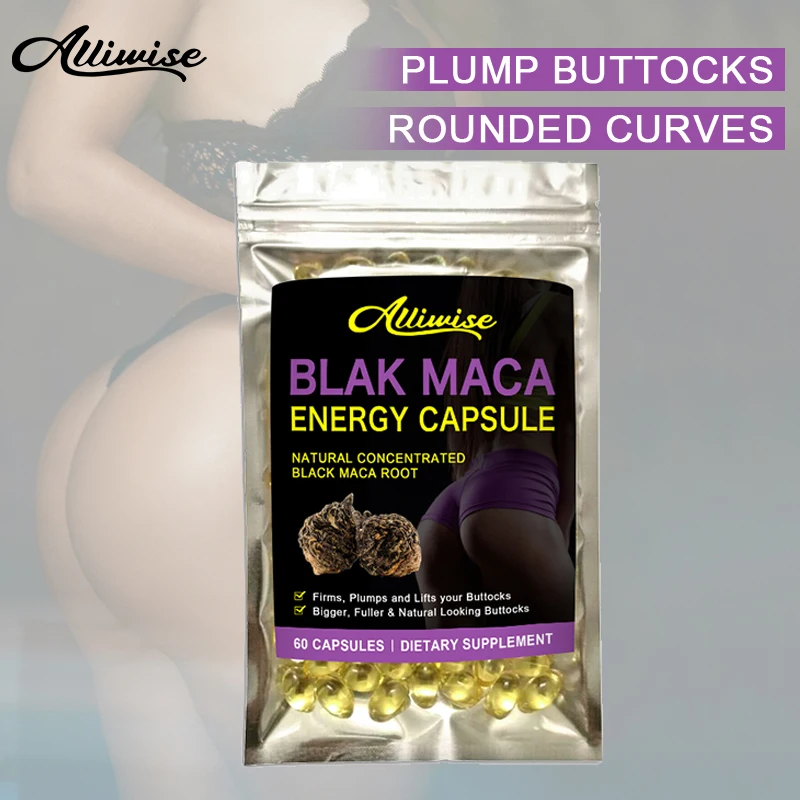 

Alliwise Enlarge the Buttocks Bigger Hips Enlargement Gain Butt Maximum Booty Griowing - BLACK-MACA Herbal Extract
