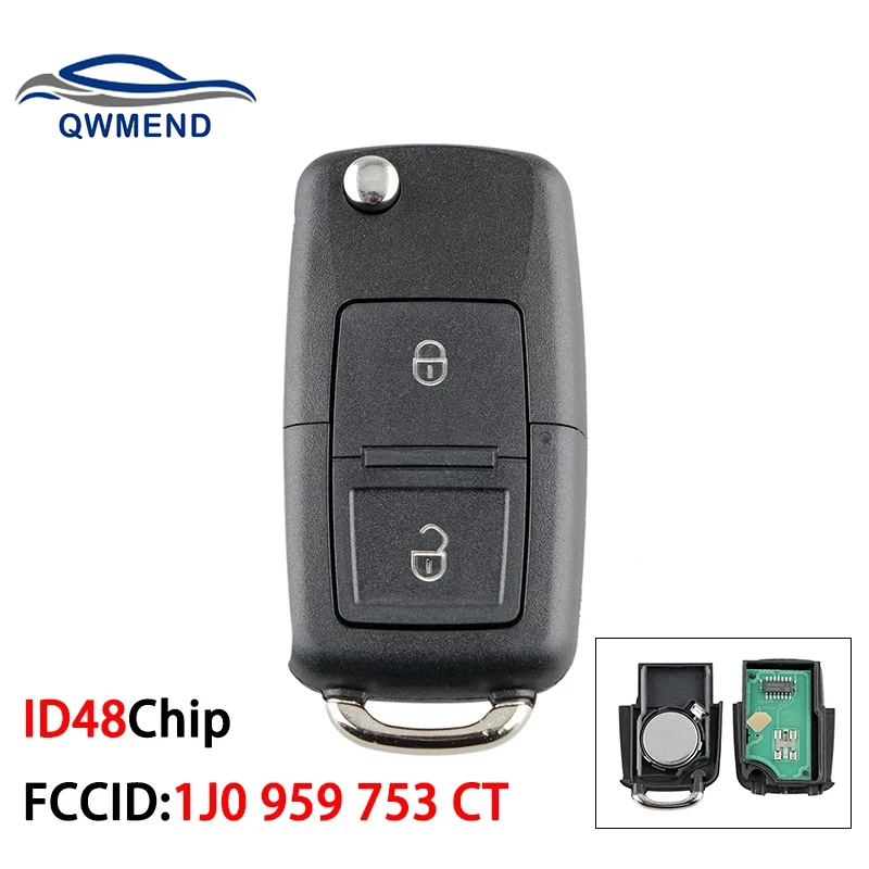 QWMEND 1J0 959 753 CT для место для ключа ID48Chip для Seat AROSA CORDOBA IBIZA LEON TOLEDO VARIO 2000 - 2008 автомобильный ключ 2 кнопки QWMEND 1J0 959 753 CT для место для ключа ID48Chip для Seat AROSA CORDOBA IBIZA LEON TOLEDO VARIO 2000 - 2008 автомобильный ключ 2 кнопки