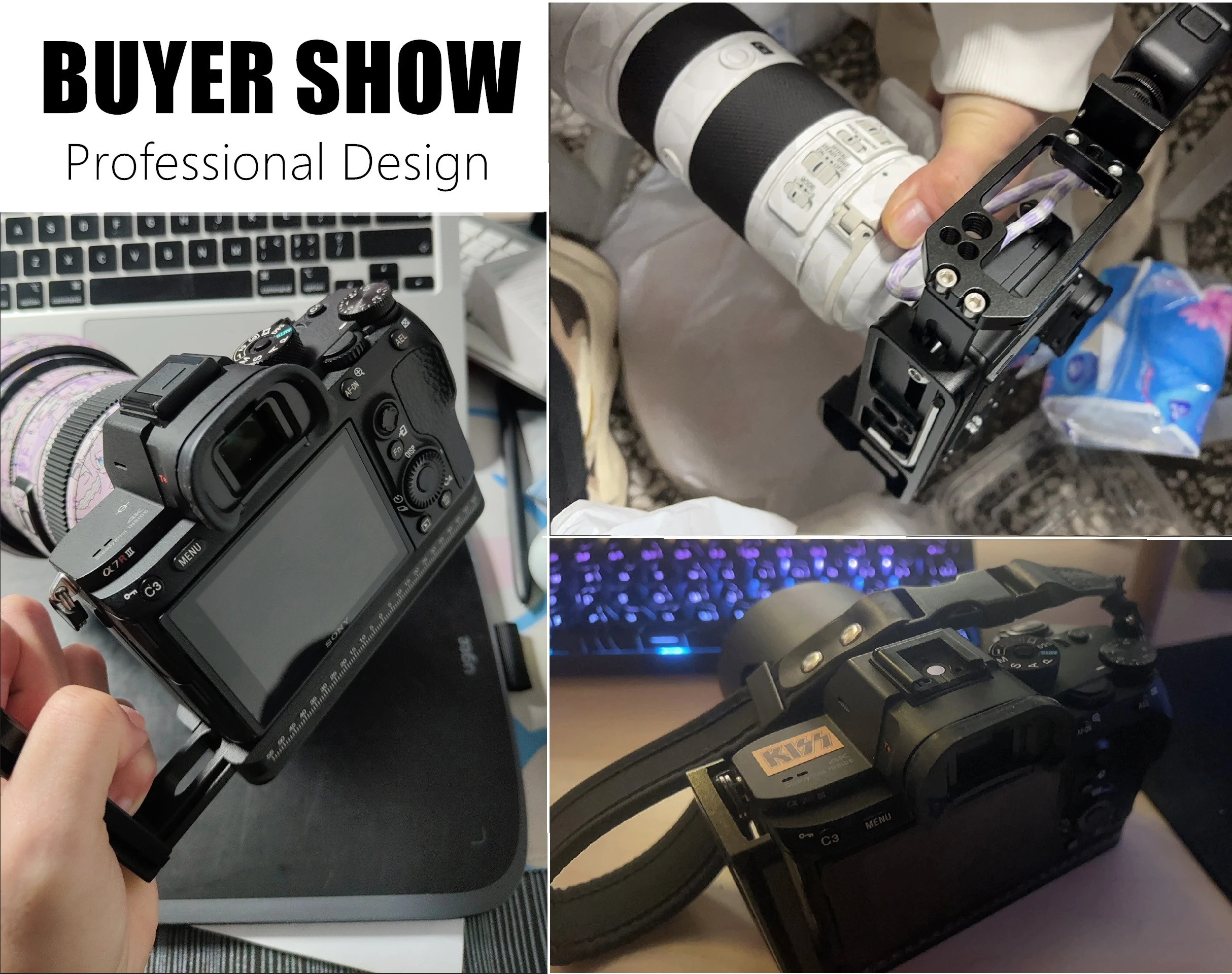 Держатель-рукоятка L-образной формы для камер Sony A7M3, A7R3, A9, A7R3A, A7M3R, комплект для крепления к камере, быстросъемная Arca-пластина для вертикальной съемки (art.: 3920d90dfebd1) - 3920d90dfebd1