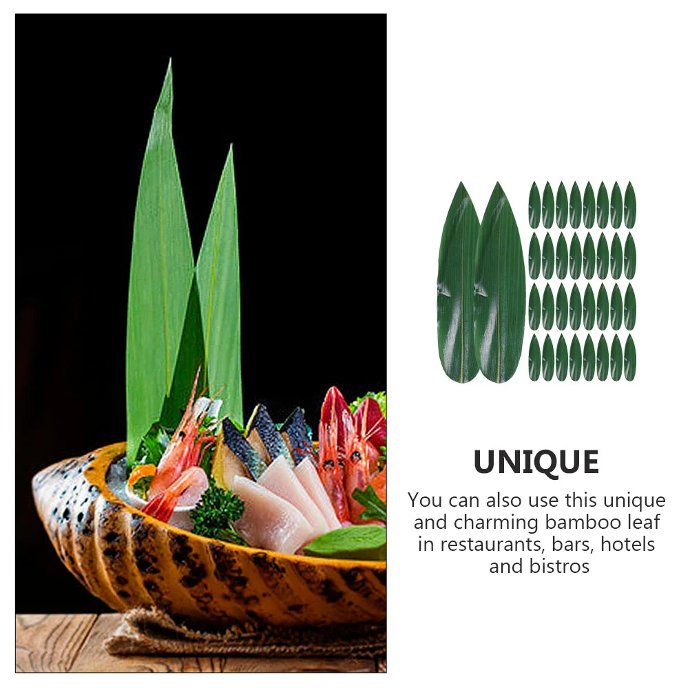 100 шт. суши бамбуковые листья украшение для вечеринки декоративная тарелка