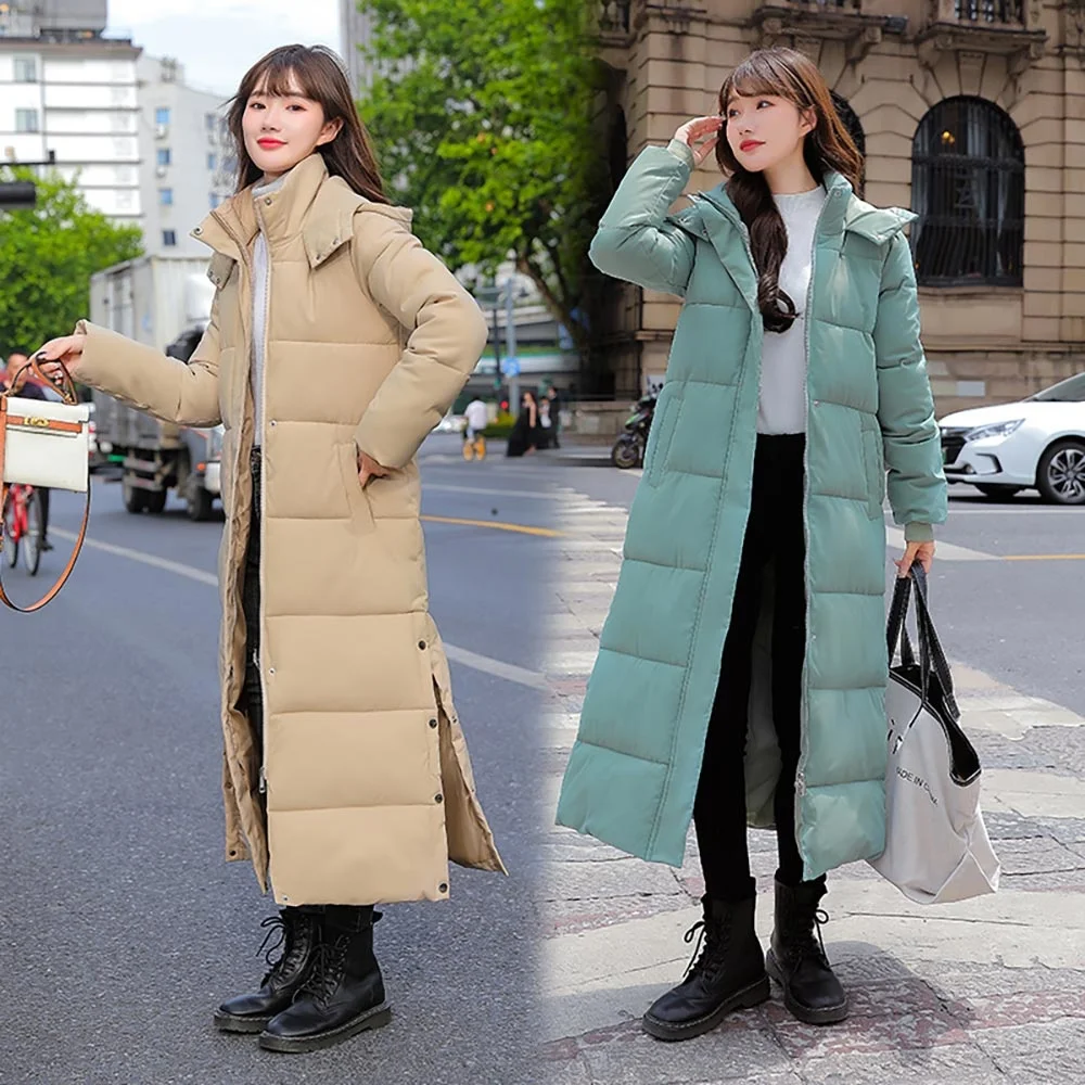 MEILLY DOLPHIN 2023 New X-long Hooded Parkas Fashion Winter Jacket Women Casual Thick Down Cotton Winter Coat Women Warm Outwear