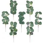 Искусственные цветы эвкалипта, имитация листа, листья растений в скандинавском стиле, праздничное свадебное украшение для дома, искусственные ветки растений