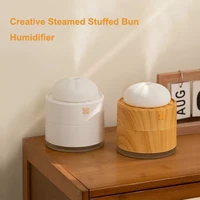 400ml usb air humidifier cute steamed stuffed bun shaped wood grain aroma diffuser with night light cool mist maker fogger