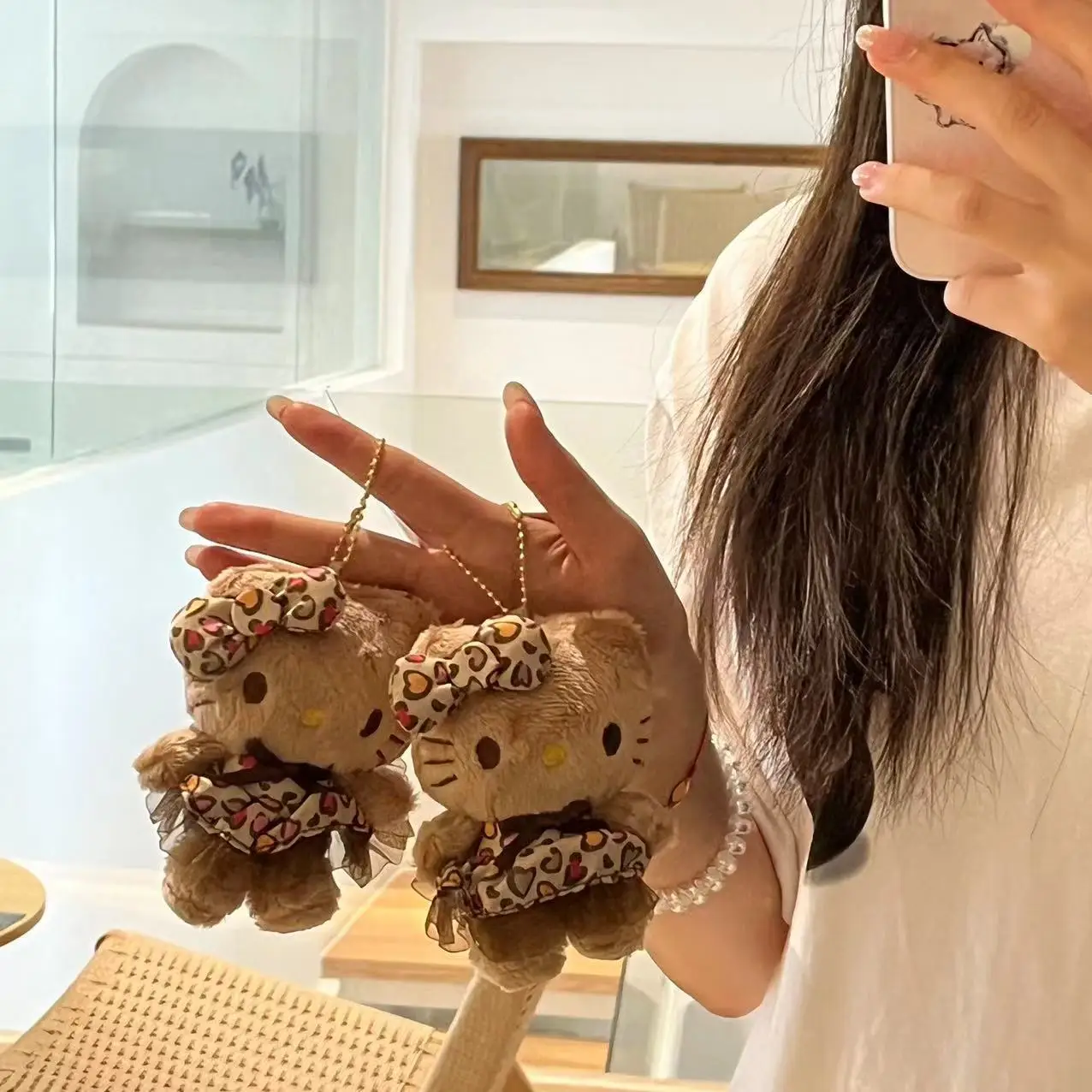 Коричневая юбка с леопардовым принтом Hello Kitty Limited Sanrio плюшевая кукла сумка для