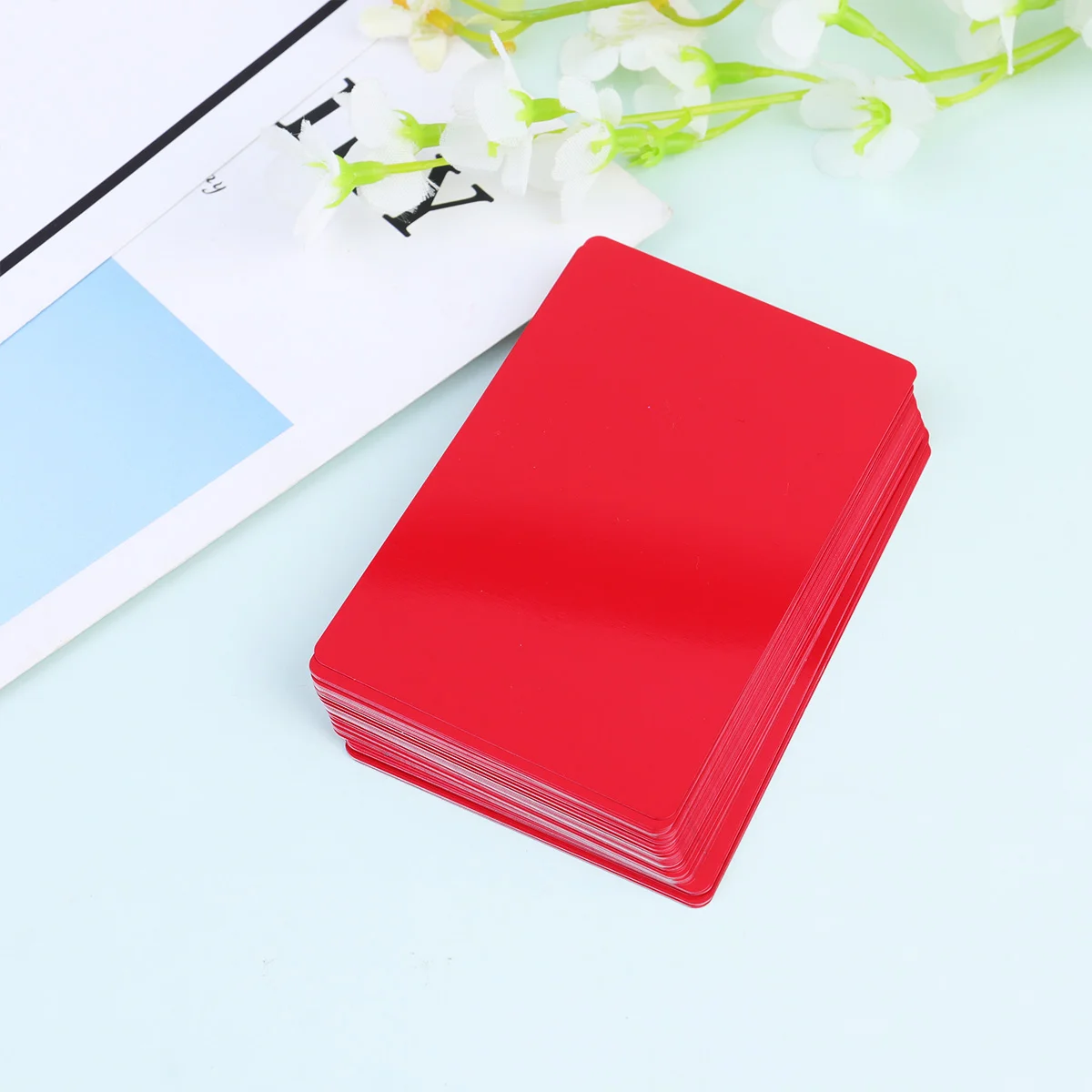 

50pcs Metal Business Cards Anodized Aluminum Business Blanks ( Red )