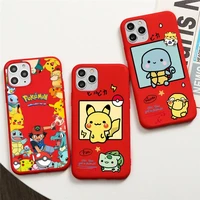 bandai pokemon pikachu phone case for iphone 13 12 11 pro max mini xs 8 7 6 6s plus x se 2020 xr red cover