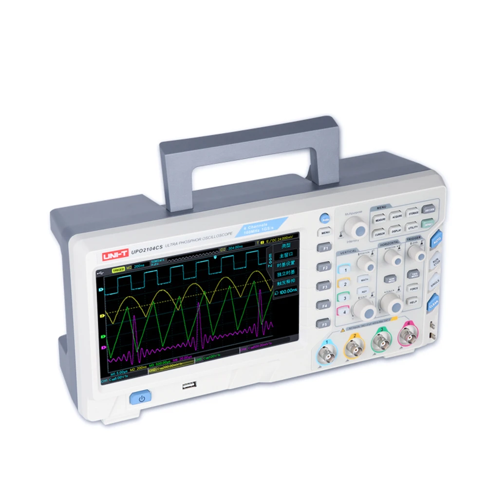 

UNI-T UPO2104CS LCD Digital Fluorescence Storage Oscilloscope 1Gs/S 4-Channel Time Base Independent Adjustable 100Mhz Bandwidth