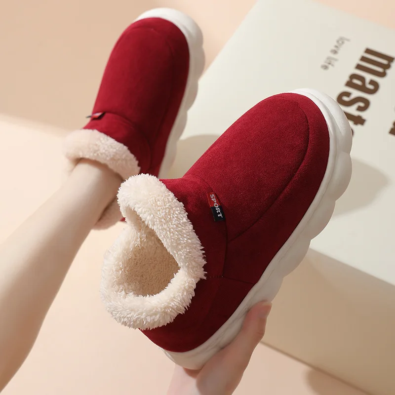 

Litfun Plush Fur Slippers For Women Men Fashion Winter Indoor Home Fluffy Warm Cotton Boots For Outdoor Fuzzy Cozy Furry Slipper