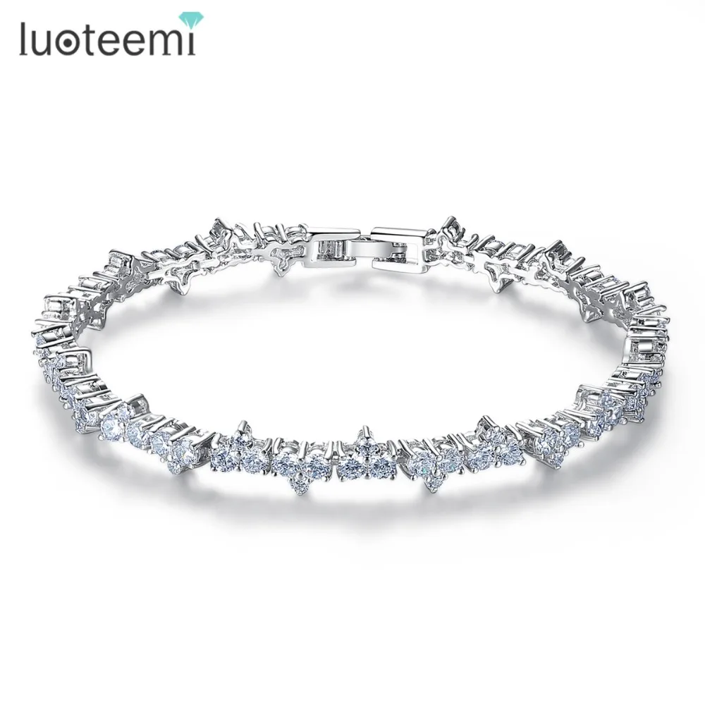

LUOTEEMI Trendy 2021 New Arrival CZ Cubic Zirconia Fashion Bracelet for Women Christmas Friendship Gifts Wholesale Dropshipping