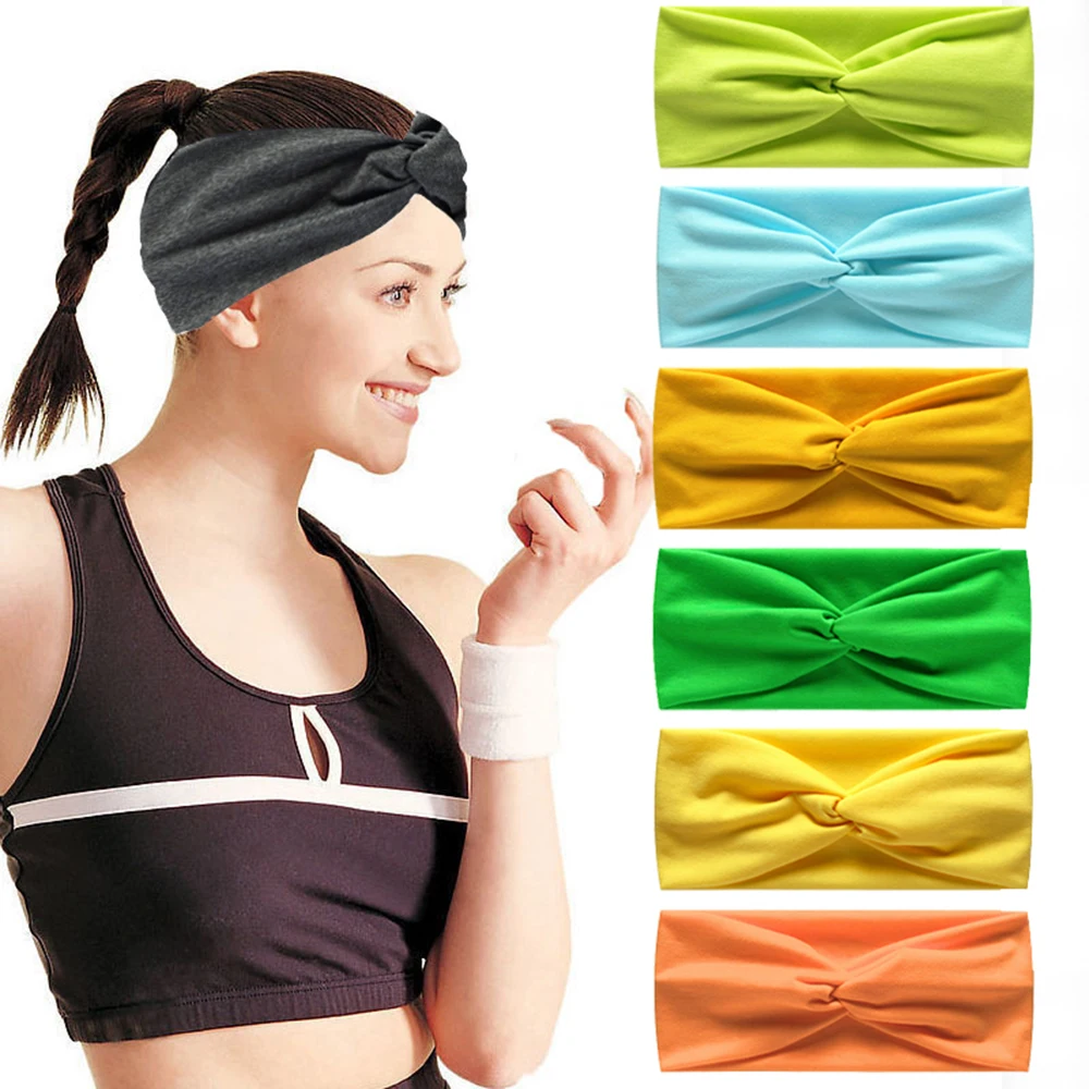 

Women Elastic Yoga Headbands Cotton Stretch Turban Girls Hair Accessories Headwear Sweat Bands Headpiece Wide Headwrap Headress