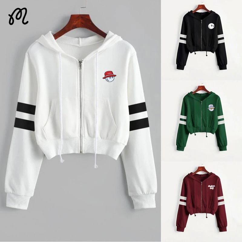 Women's Golf Clothing 2022 Autumn Women Malbon Golf Wear Fashion Casual Jackets Short Zip Parallel Bar Hoodie Cardigan Horse