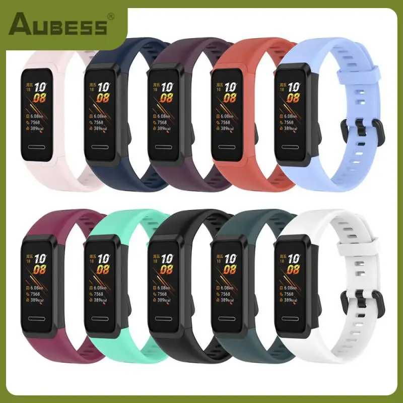 

For Huawei Band 4 Wristband Soft Correa Thickened Watchband Waterproof Sweatproof Unisex Wrist Band Bracelet Silicone Strap