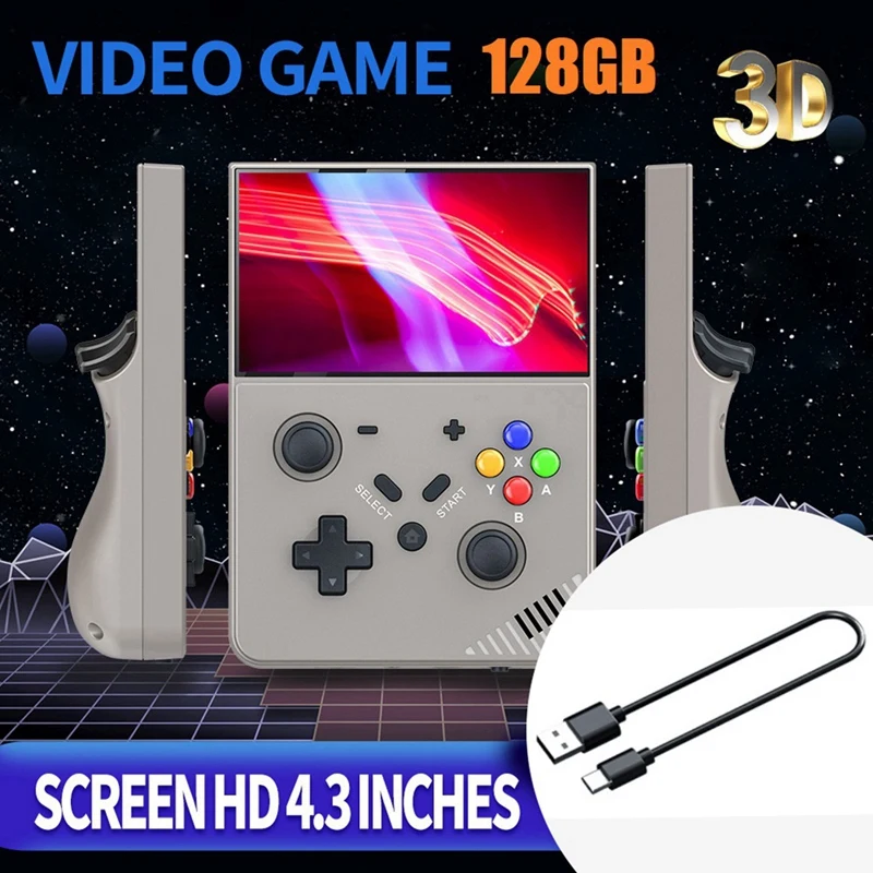 Портативная игровая консоль R43 PRO 128G 4 3 дюйма 3D Home M18 Ретро Linux Sys для PSP PS1 N64 A