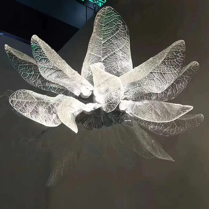 

Scandinavian Christmas Living Room Chandelier Modern Light Luxury Creative Tree Leaves Dining Room Lights Bedroom Led Lighting