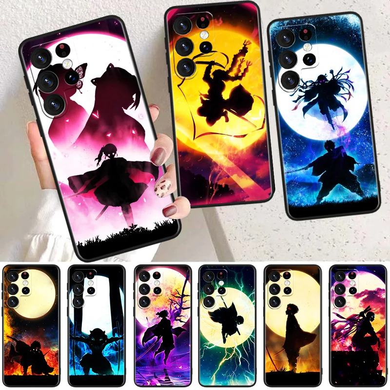 

Demon Slayer Cool Phone Case For Samsung Galaxy S23 S22 S21 S20 FE Ultra S10e S10 S9 S8 Plus Lite Black Soft Cover